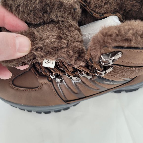 Lamincoa Winter Snow Hiking Boots For Women Fur-Lined (Size 6) Brown - Picture 8 of 13